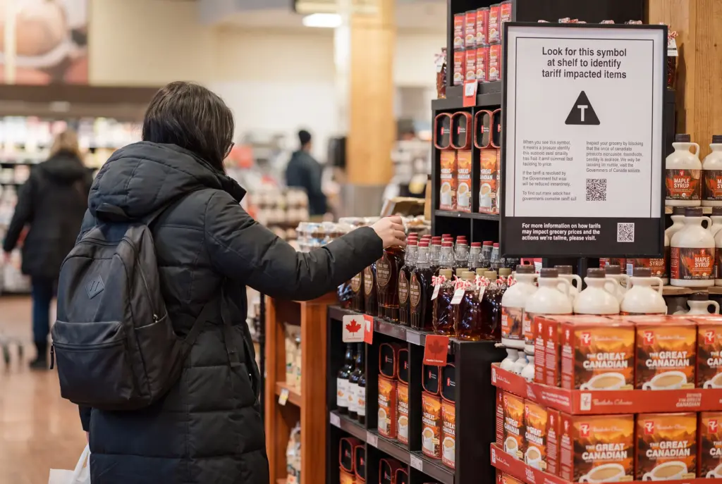Signage to indicate tariff-affected items